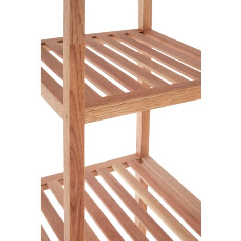 Premier Housewares 3 Tier Walnut Wood Bathroom Shelf Unit