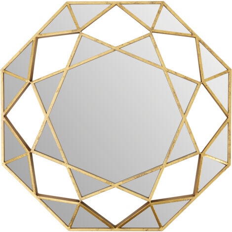 Premier Housewares Marcia Gold Octagonal Wall Mirror (1/4)