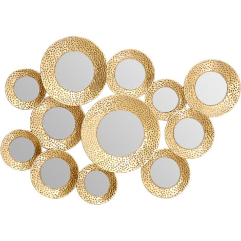 Premier Housewares Marcia Hammered Gold Wall Mirror (1/4)
