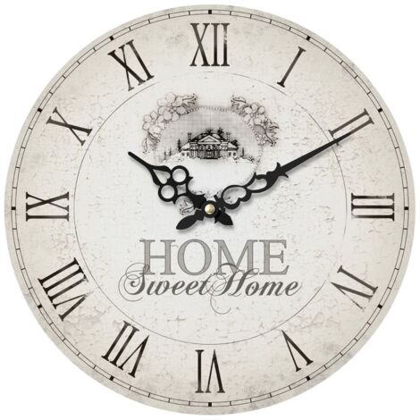 Interiors by Premier Vintage Wall Clock, HOME SWEET HOME Wall Clock for Living Room, Bedroom, Midcentury Clock for Wall