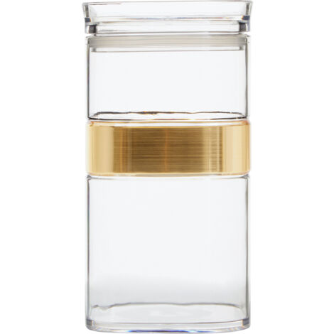 Interiors by Premier Clear Kitchen Storage Jar with Airtight Lid, Tea Coffee & Sugar Canister, Square Kitchen Jar for Storage