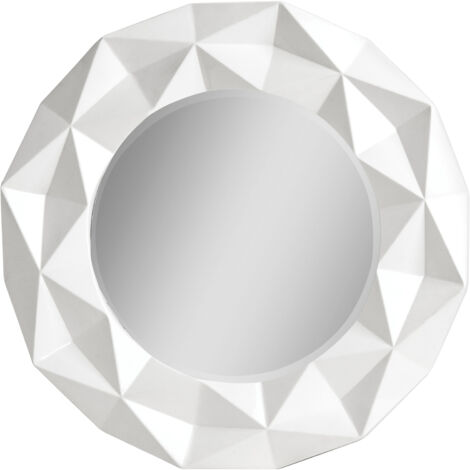 Interiors by Premier White High Gloss PU Wall Mirror, Easy to Clean Bedroom Wall Mirror, High-quality Antique Mirror (1/2)