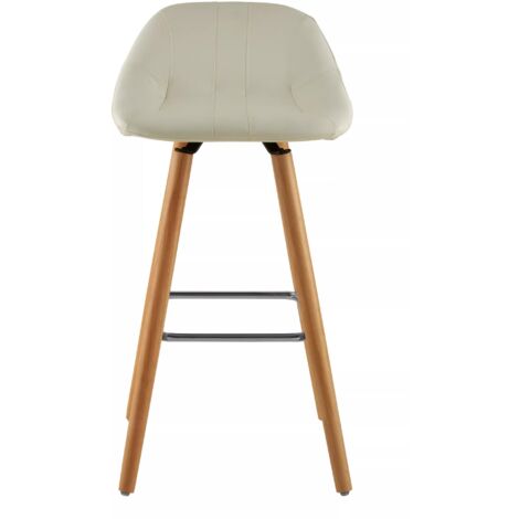 Interiors by Premier White Faux Leather Bar Stool, Comfortable Seating Bar Stool with Back, Easy to Clean Kitchen Bar Stool (1/5)
