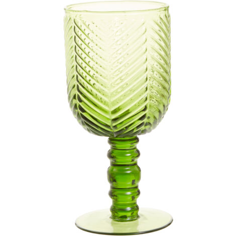 Premier Housewares Set of Four Fleur Green Wine Glasses (1/5)