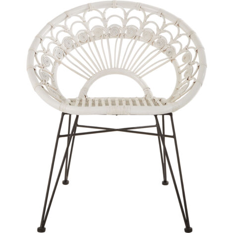 Interiors by Premier White Natural Rattan Chair, Easy to Clean Outdoor ...