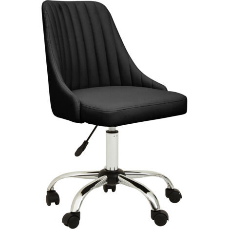Premier Housewares Brent Ribbed Black And Chrome Home Office Chair (1/5)