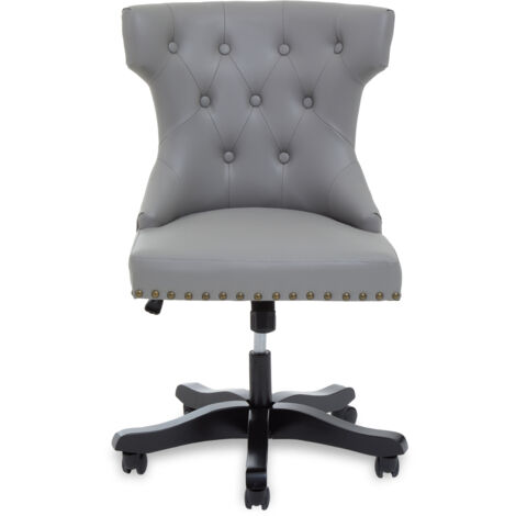 Premier Housewares Walson Grey Leather Effect Home Office Chair (1/5)