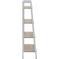 Premier Housewares Bradbury Four Tier Natural Oak Veneer Ladder Shelf Unit