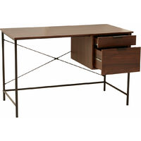 Premier Housewares Bradbury Dark Walnut Veneer Desk with Drawers