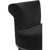 Premier Housewares Regents Park Black Velvet Bar Chair