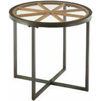 Premier Housewares Trinity Tempered Glass Round Side Table