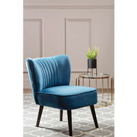 Premier Housewares Regents Park Blue Velvet Chair