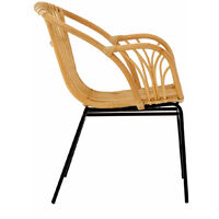 Premier Housewares Lagom Natural Rattan Chair with Raised Sides