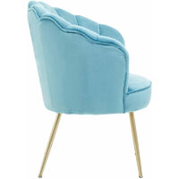Premier Housewares Ovala Aqua Velvet Scalloped Chair