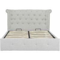 Premier Housewares Edison Kingsize Light Grey Velvet Bed