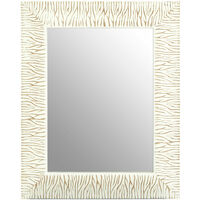 Premier Housewares Wall Mirror Bathroom / Bedroom / Hallway Wall Mounted Mirrors With Antique Frame White And Gold Finish / Glass Mirrors For Living Room 3 x 52 x 42