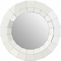 Premier Housewares Wall Mirror Bathroom / Bedroom / Hallway Wall Mounted Mirrors With Hooks And Silver Hues / Glass Mirrors For Living Room 3 x 80 x 80