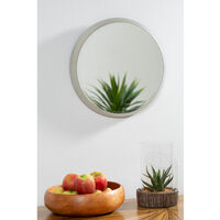 Premier Housewares Wall Mirror Bathroom / Bedroom / Hallway Wall Mounted Small Silver Mirrors / Round Minimalistic Mirrors For Living Room 4 x 34 x 34