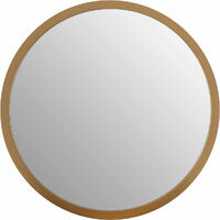 Premier Housewares Wall Mirror Bathroom / Bedroom / Hallway Wall Mounted Small Gold Mirrors / Round Minimalistic Mirrors For Living Room 4 x 34 x 34