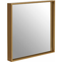 Premier Housewares Wall Mirror Bathroom / Bedroom / Hallway Wall Mounted Small Gold Mirrors / Square Minimalistic Mirrors For Living Room 4 x 32 x 32