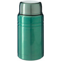 Premier Housewares Stainless Steel/ Turquoise Food Flask/ Thermos With a Folding Stainless Steel Spoon/ Generous Capacity of 750 ml/ Dimensions are 10 x 20 x 10