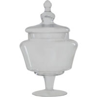 Premier Housewares Clear Glass Candy Storage Jar Round Food Storage Kitchen Bowl With Glass Lid Decorative Centerpiece Large Size Jars For All Types Of Candies 3,100 ML 19 x 36 x 19
