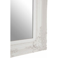 Premier Housewares Wall Mirror / Mirrors For Garden / Bathroom / Living Room With Carving Rectangular Frame / White Finish Wall Mounted Mirrors W83 X D8 X H113cm.