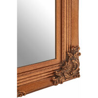 Premier Housewares Rectangular Wall Mirror/ Classic Mirrors For Bathroom / Bedroom / Garden Walls Fancy Wall Mounted Mirrors For Hallway With Gold Finish W84 X D7 X H113cm.