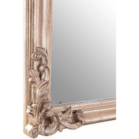 Premier Housewares Silver Frame Wall Mirror For Bedroom / Hallway / Living Room Luxurious and Fancy Antiquated Look w76 x d13 x h125cm