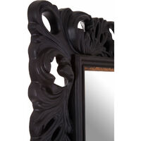 Premier Housewares Black / Gold Frame Wall Mirror For Bedroom / Hallway / Living Room Luxurious and Fancy Antiquated Look w88 x d5 x h108cm