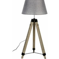 Premier Housewares Harper Grey Wood Large Tripod Floor Lamp