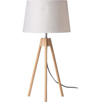 Premier Housewares Tripod White Shade / EU Plug Table Lamp