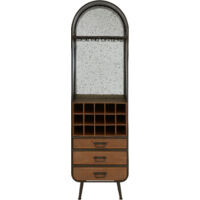Interiors by Premier Industrial Bar Cabinet, Ample Storage Wooden Shelves, Durable Wine Storage Tall Bar Unit, Wooden Cabinet