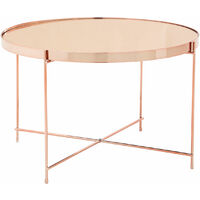 Premier Housewares Allure Large Pink Mirror Side Table