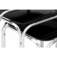 Premier Housewares Black Glass Nest of Tables - Set of 3