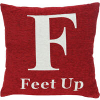 Premier Housewares Words 'Feet Up' Red Cushion