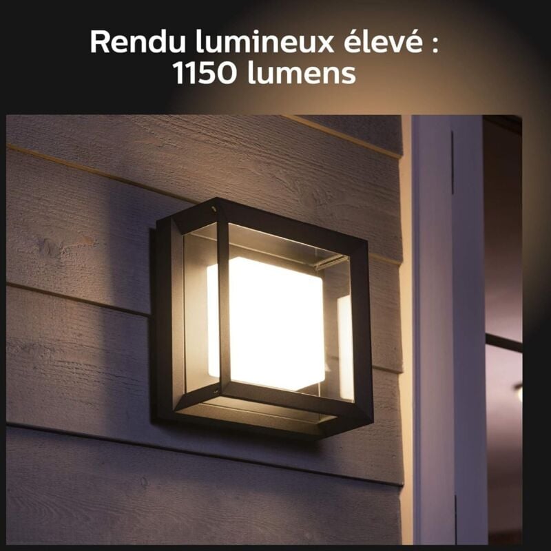 Philips Hue White & Color lot de 2 Appliques murales Extérieures ECONIC en aluminium, Noir 2