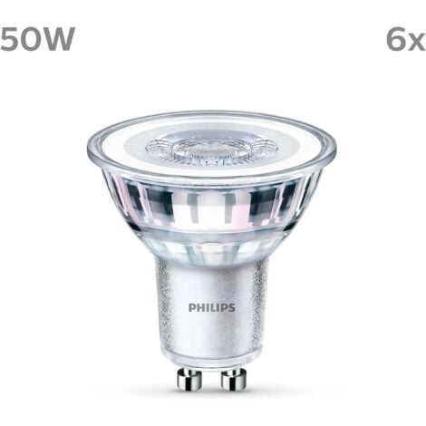 Philips, pack de 6 ampoules LED GU10, 50W, blanc froid non dimmable