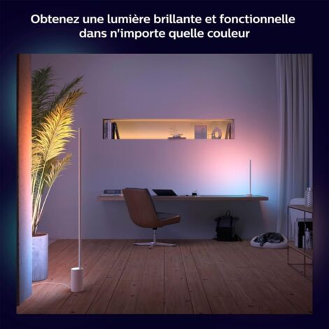 Lampe à poser gradient Signe blanche – Couleur de lumière personnalisable – Compatible pont Philips Hue – Ambiance chaleureuse
