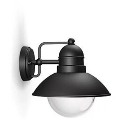 Philips Hue – Lot de 2 appliques murales extérieures noires – Aluminium IP44 – Compatible ampoules E27 jusqu'à 60W – Pour jardins et façades