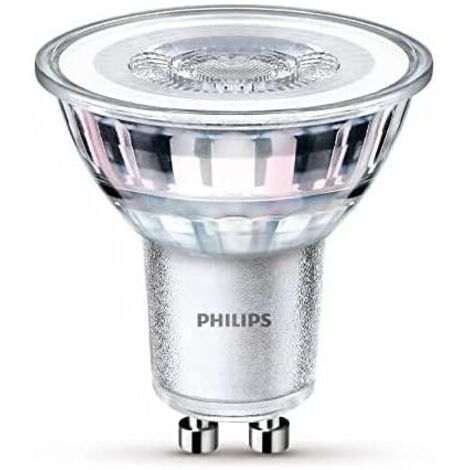 Lot de 20 ampoules LED Philips GU10 4,6W (équivalent 50W) – Lumière blanche chaude 2700K