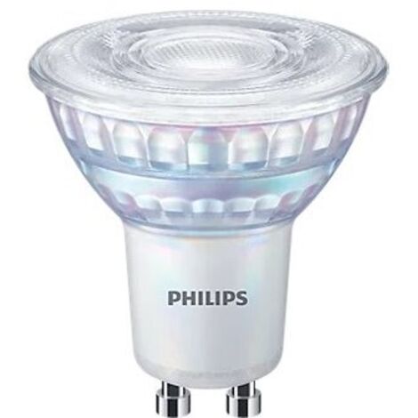 Pack de 6 spots LED Philips WarmGlow GU10 6,2W (équivalent 80W) – Lumière blanche chaude 2200-2700K, dimmables