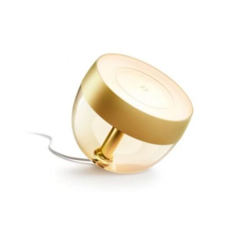 Lampe à poser intelligente Philips Hue Iris – Couleur RGB – 570 lumens – Compatible Bluetooth et Zigbee – Design élégant argent - 41073200-or