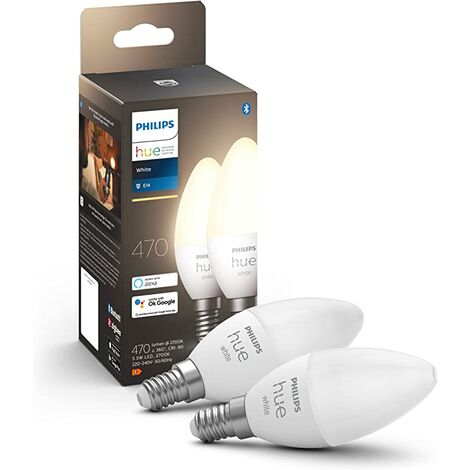 Philips Hue White Ambiance, ampoule LED connectée E27 équivalent 75W, 1100  lumen, compatible Bluetooth, pack de 2, fonctionne avec Alexa, Google