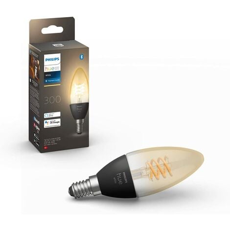 Philips Hue White, ampoule LED connectée Luster E14, compatible Bluetooth,  fonctionne avec Alexa, Google Assistant et