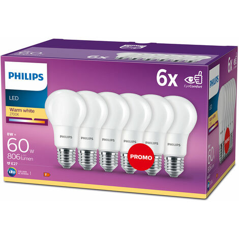 PHILIPS Ampoule LED E27 classique 40W - Blanc chaud dépolie pas