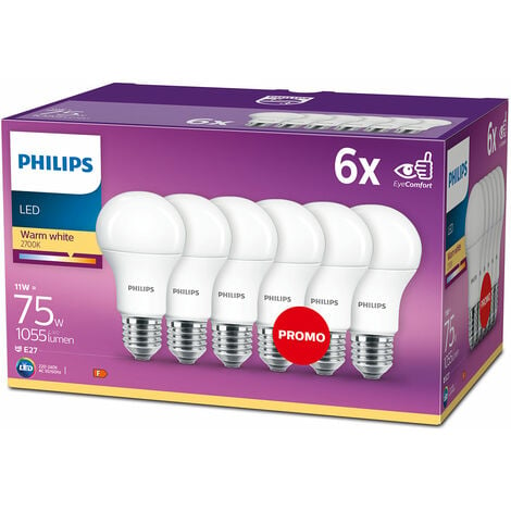 Philips Ampoule E27-10,5W LED Globe Dépolie Blanc Chaud, E27 100W