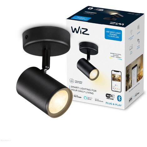 WiZ Spot LED connecté Wi-Fi IMAGEO noir 1x5W, 2700-6500K, Nuances de Blanc,  fonctionne avec