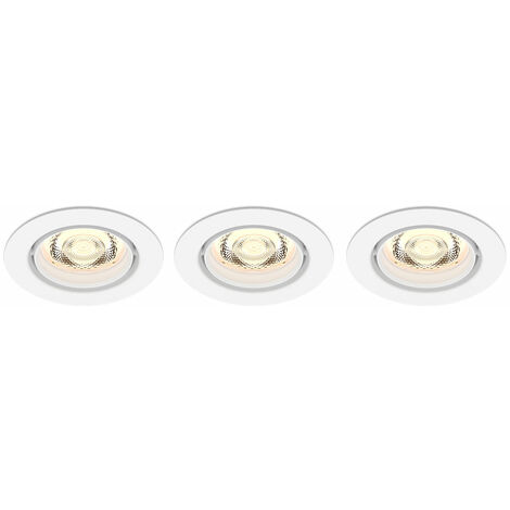 Philips spots LED encastrables IMPALA, 6W Blanc chaud, 400 lumen, Pack de 3, blanc