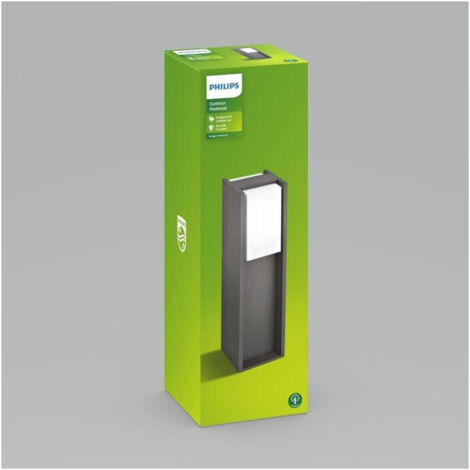 Philips – Borne d'extérieur LED 14W – Aluminium moulé IP44 – Lumière blanc chaud 810 lm – Dimensions 12,1 x 40,2 x 12,1 cm – Couleur anthracite - 1x14W